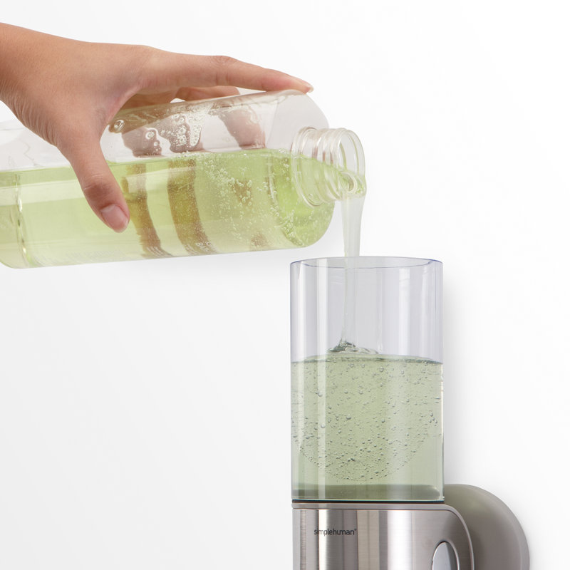 simplehuman Wall Mount Shower Pump, Shampoo and Soap Dispensers, Triple 