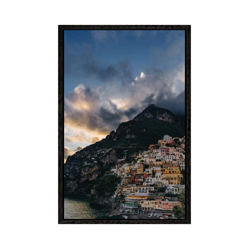 Positano Sunset V 1 Piece Wall Art on Canvas, 101.6cm H x 66.04cm W x 3.81cm D, Black Framed