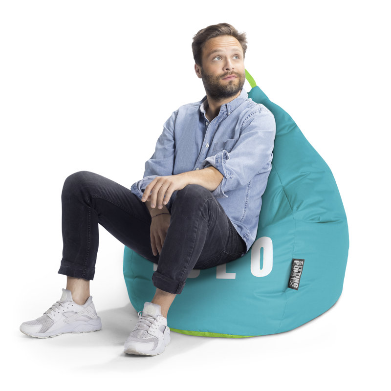 Yolo Bean Bag Chair & Lounger, Turquoise 100% Polyester