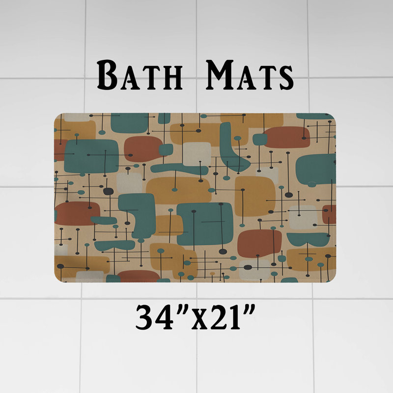 Rideau de douche avec tapis de bain, H 70 po x l 83 po