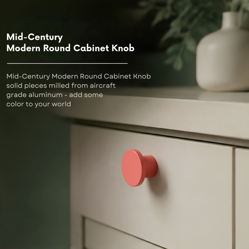 1" Diameter Circle Knob, Blush (Pink)