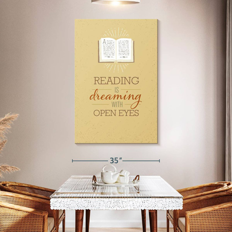 Tergel Reading Dreaming Quote, 51" H x 34" W