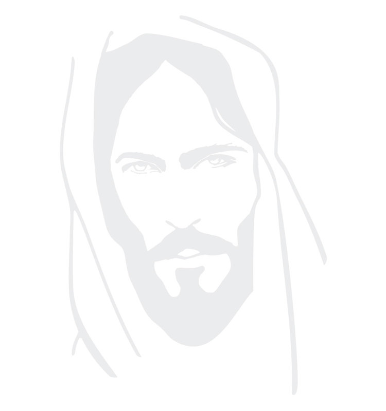 Décalcomanie murale face of jesus, H 36 po x l 25 po x P 0,01 po, Blanc