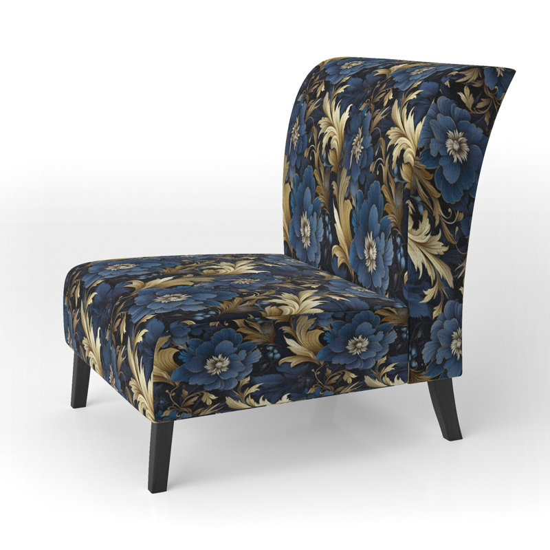 Fauteuil de chambre rembourré bleu Mystical