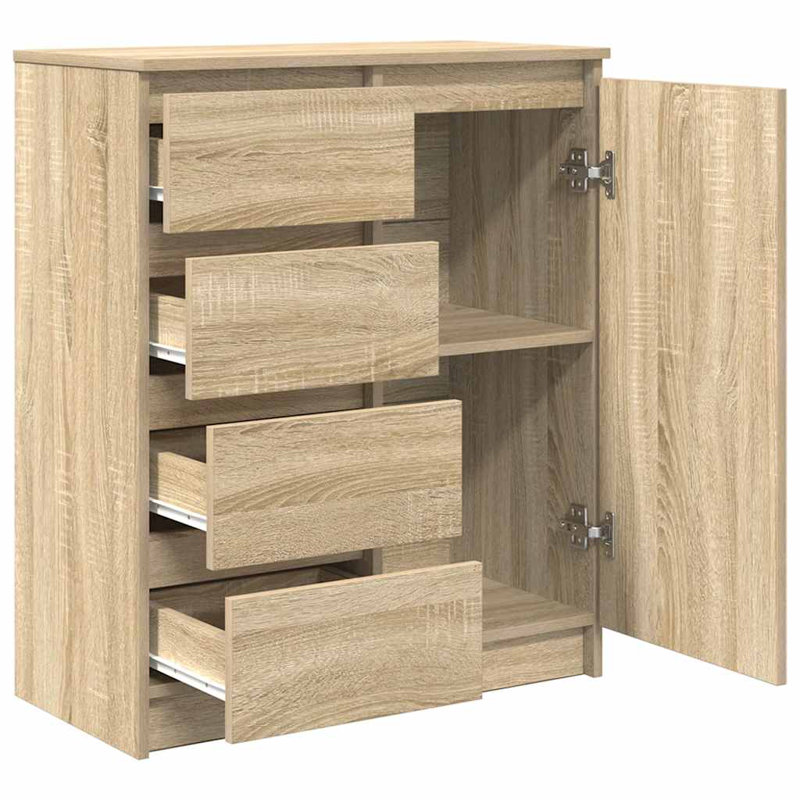 Sideboard With Drawers 71X35x84 Cm Engineered Wood, Sonoma Oak