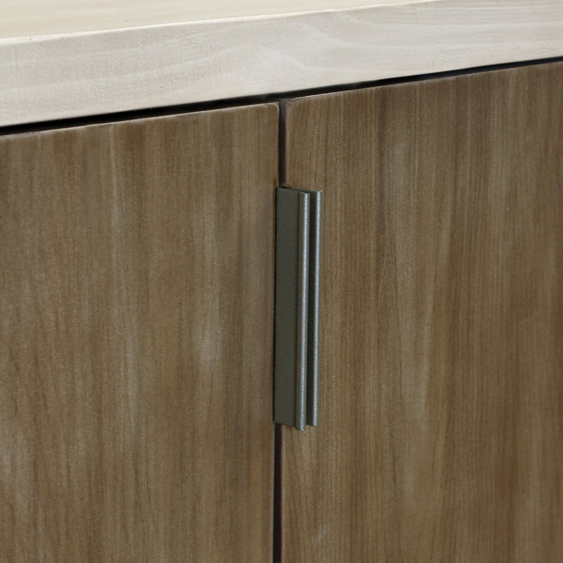 Console 6 portes deux tons - Naturel
