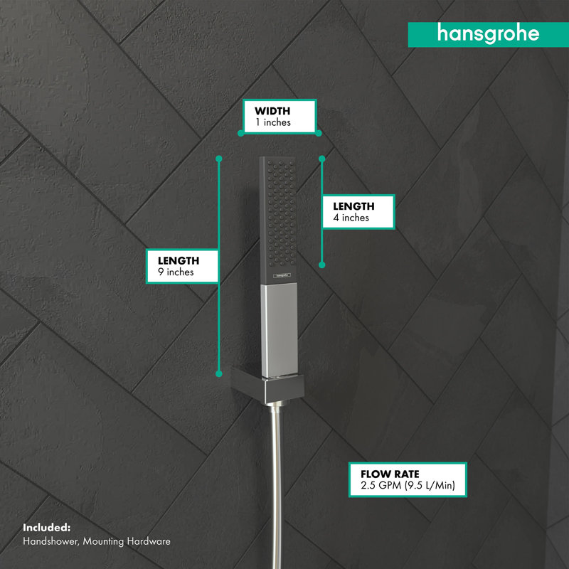 Hansgrohe Rainfinity Baton Handheld Shower Head 100, Chrome, 2.5 GPM