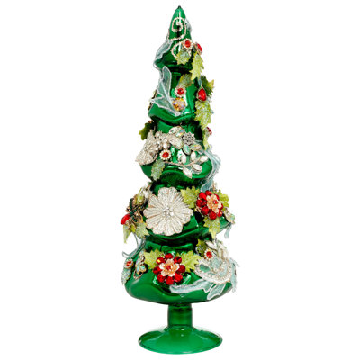 Jeweled Tree, Green, Small - 14 Inches
