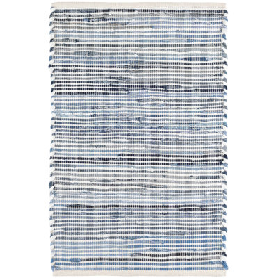 Denim Rag Ribbed Handwoven Cotton Rug