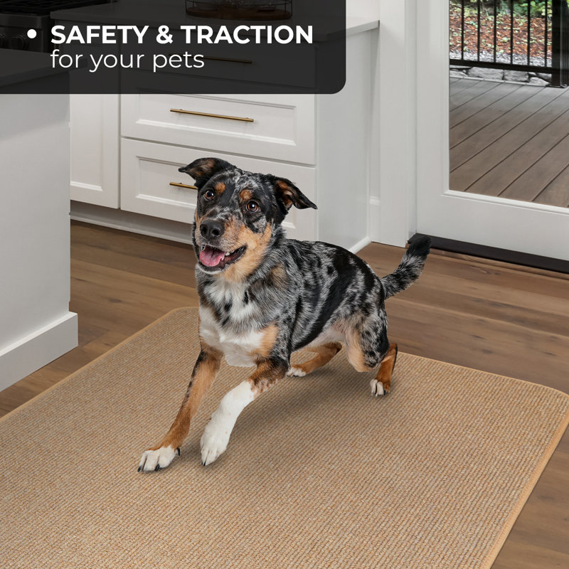 Skid-Resistant Carpet Indoor Area Rug Floor Mat - Pebble Beige - Many Other Sizes To Choose From, Square 5'