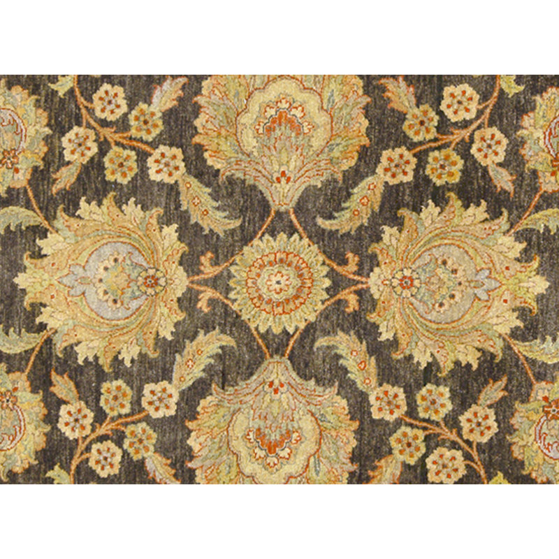High-Quality Hand-Knotted Black And Gold Area Rug