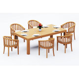9 Pcs Grade-A Teak Wood Dining Set: 86" Canberra Rectangle Table And 8 Lenong Arm Chairs #11LN1908