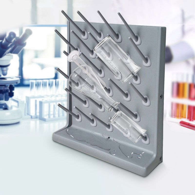 Drying Rack For Lab Glassware Rack 27Pegs PP Wall Glassware Drying Rack
