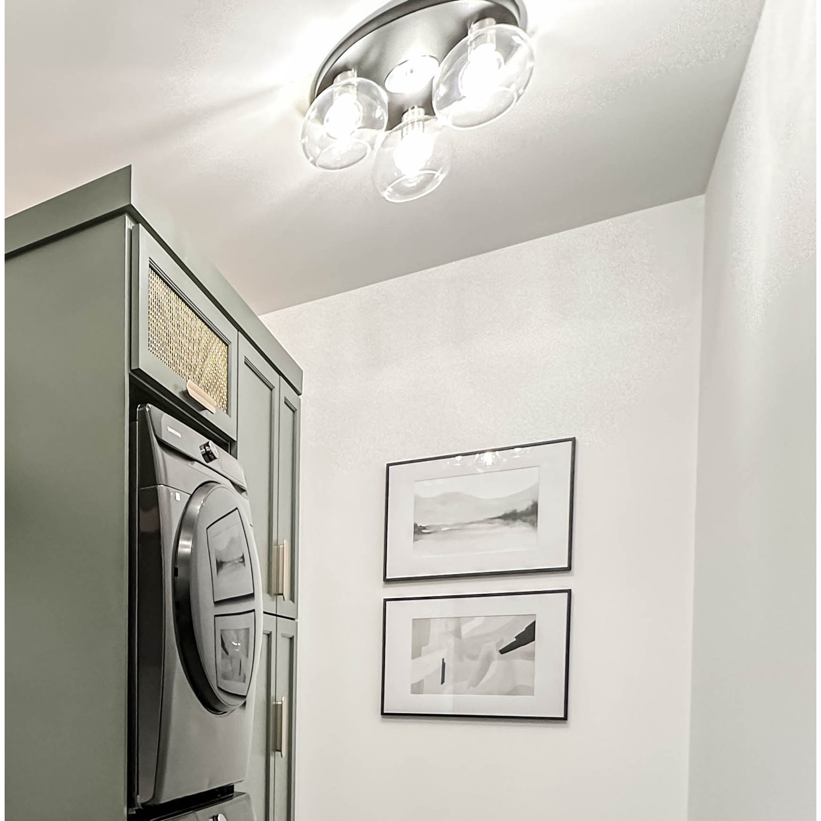 Davian 3 Light Glass Flush Mount