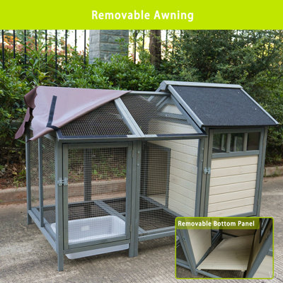 Large outdoor chicken coops, wooden chicken coops with brooding boxes, bird cages, Can accommodate 3 to 5 chickens rabbit cages - waterproof and sun-protective felt roofs