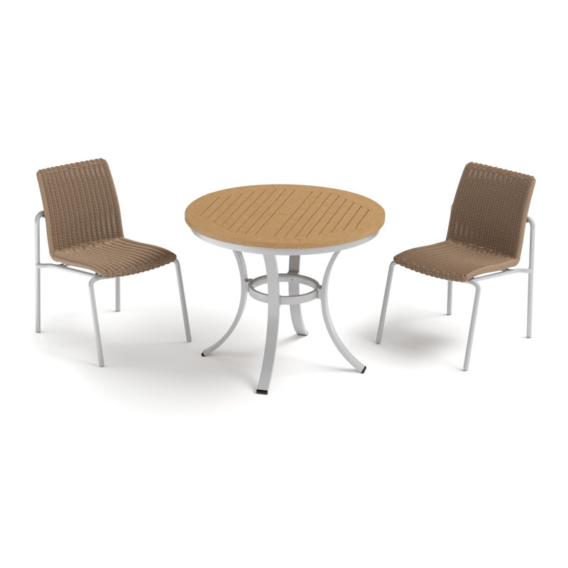 Orso 3-Piece 36" Cafe Bistro Table & Side Chairs Set