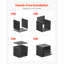 Wooden Literature Organizer 5 Compartments with Adjustable Shelves Grey