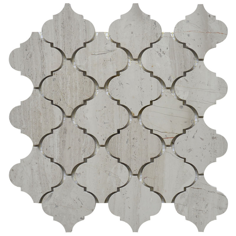 Lantern 3" x 3" Marble Mosaic Wall & Floor Tile, White Oak