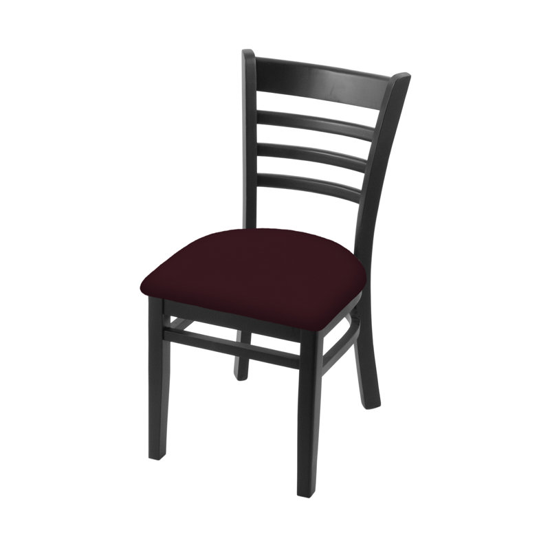 18'' H Upholstered Beech Side Chair, Black, Canter Bordeaux