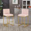 Tabouret de bar à hauteur de comptoir moderne et pieds robustes en fer de style moderne, ensemble de 2 chaises de bar polyvalentes, noir / or-1171334248