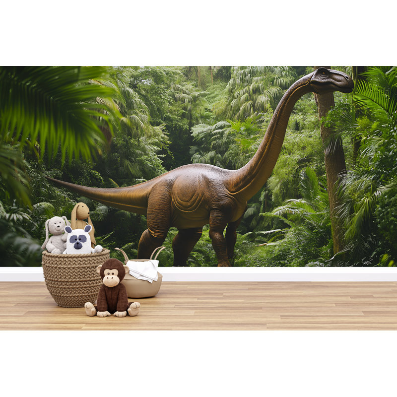 Papier peint épique avec dinosaure - T-Rex réaliste contre Triceratops, L 120 po x l 80 po, Non tissé