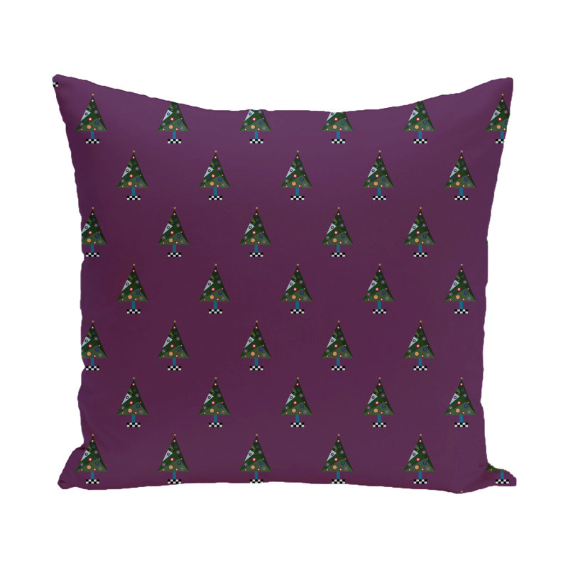 Housse de coussin décoratif carrée folle de noël, H 16 po x l 16 po, Mauve