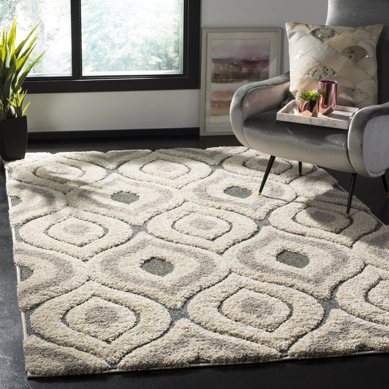 Tapis crème / bleu clair Bryer, Rectangle 8 pi 6 po x 12 pi
