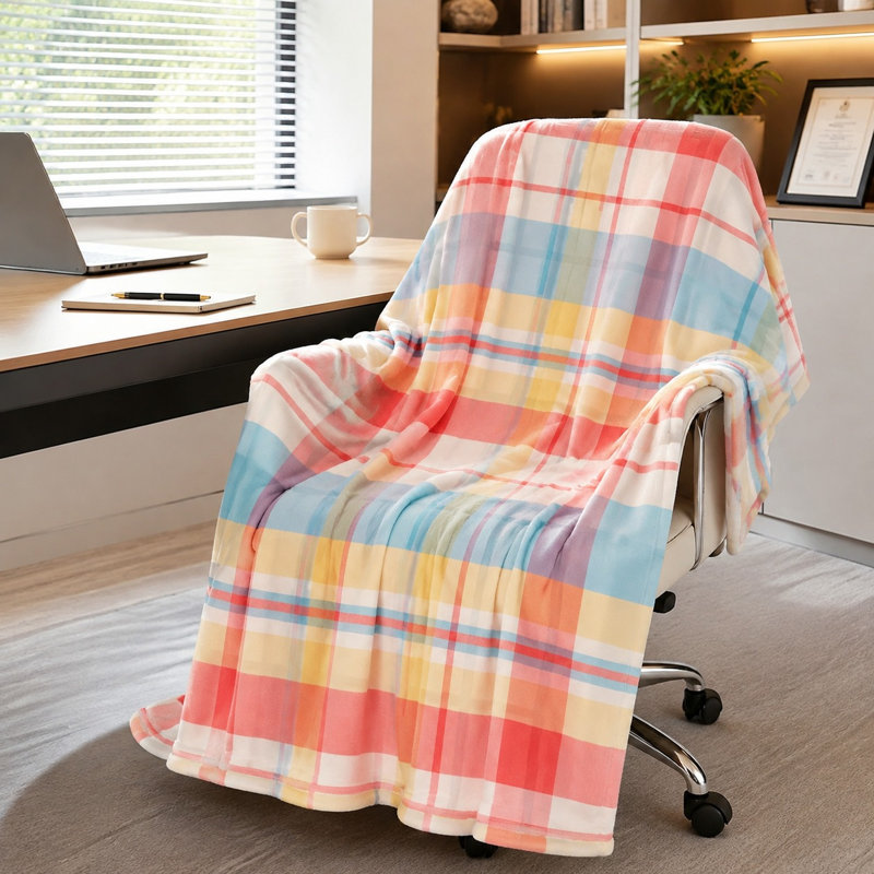 Couverture confortable en molleton écossais, jeté moelleux et léger pour canapé-lit, décoration intérieure toutes saisons