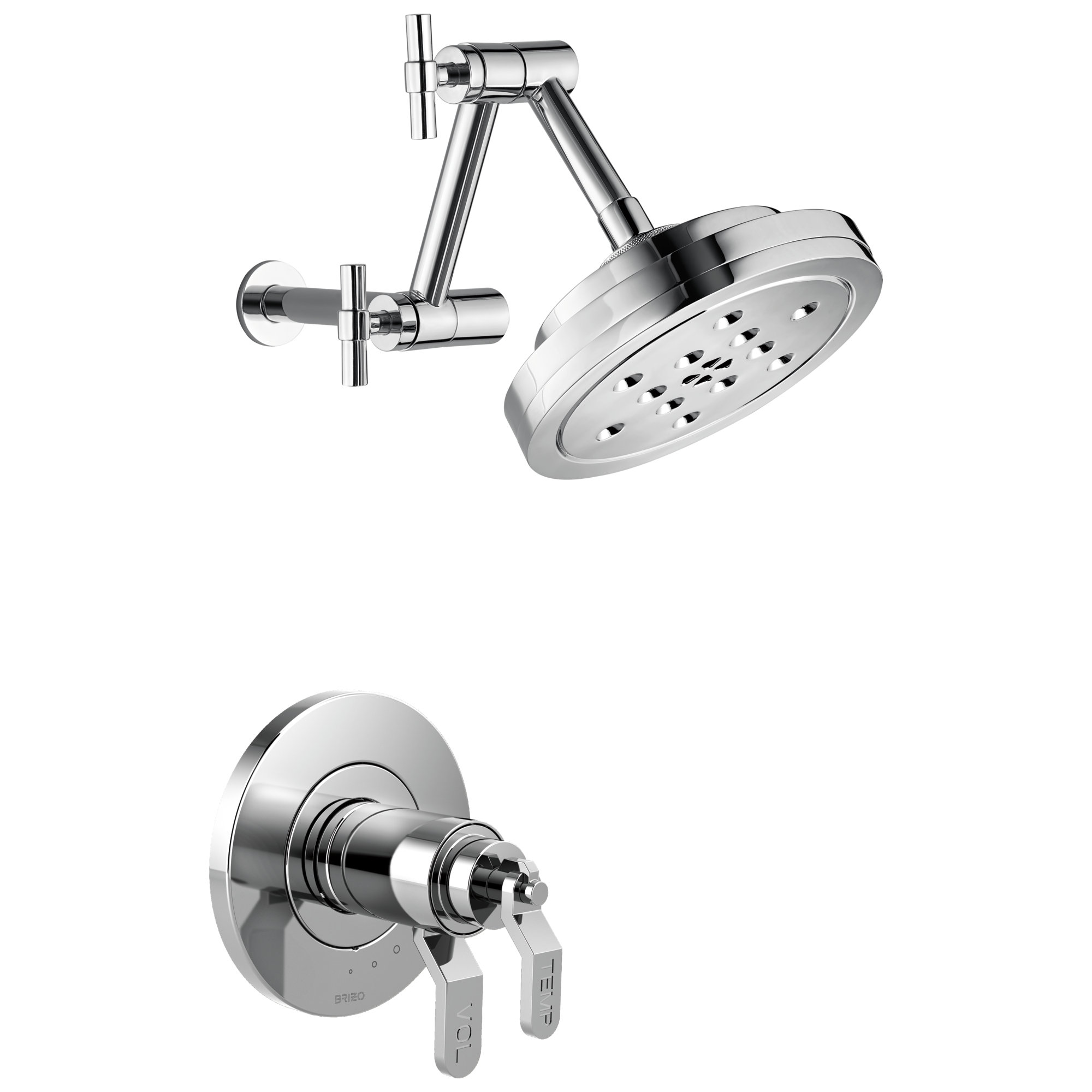 Litze® Thermostatic Shower Faucet with TempAssure®, Polished Chrome, Industrial Lever