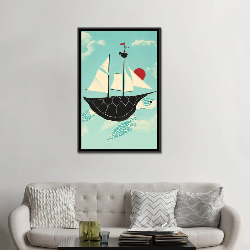 «Adrift», reproduction d'impression sur toile, H 26 po x l 18 po x P 1,5 po, Pas de tapis, Toile avec cadre noir