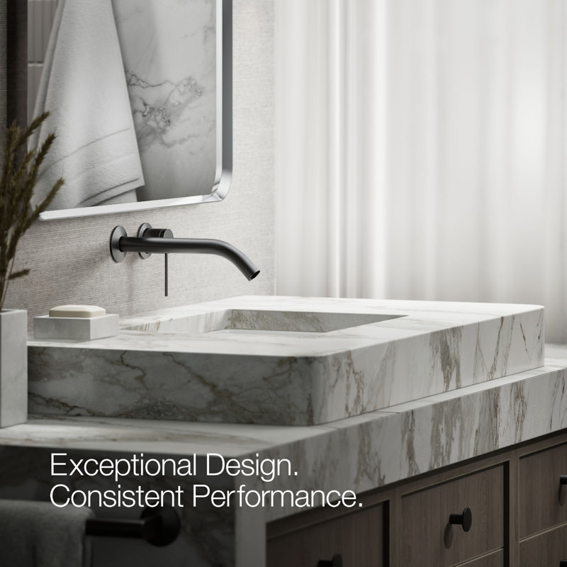 Components Wall-Mount Bathroom Sink Faucet Handle, Matte Black