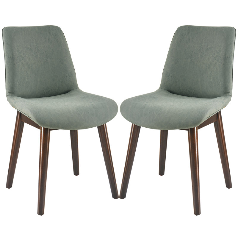 Ensemble de 2 chaises de salle à manger rembourrées Modern, Vert sauge
