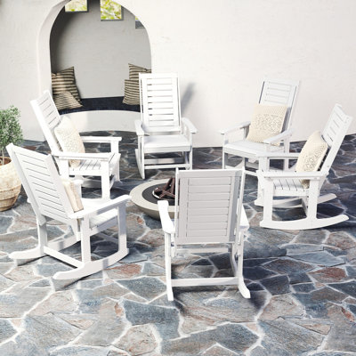 Hdpe Outdoor Rocking Adirondack Chair (Set Of 6) by Red Barrel Studio