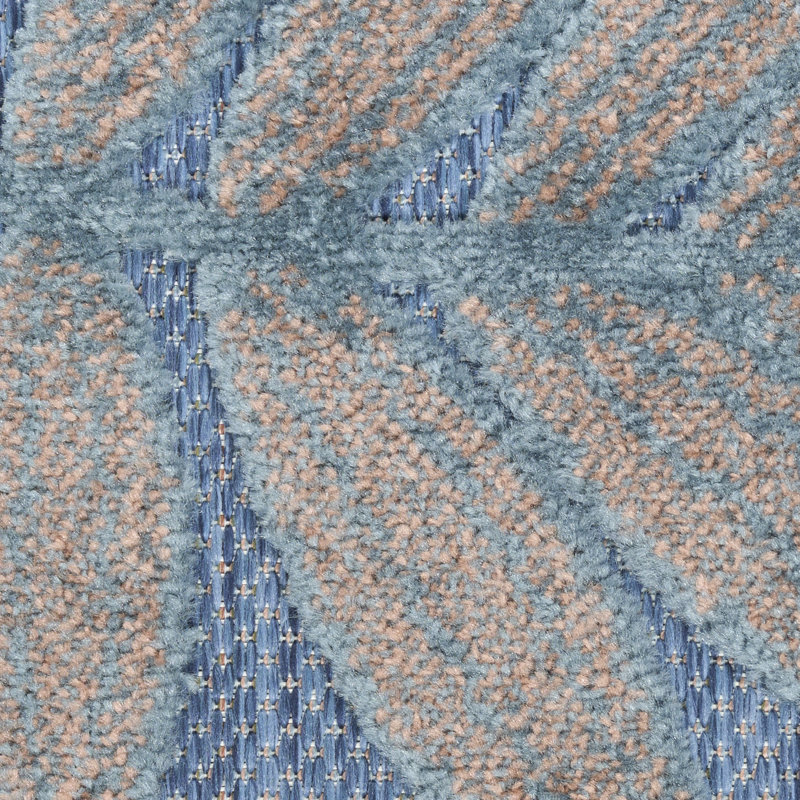 Lakesha 3'6" x 5'6" Blue Rose Modern Rug, Rectangle 3'6" x 5'6"