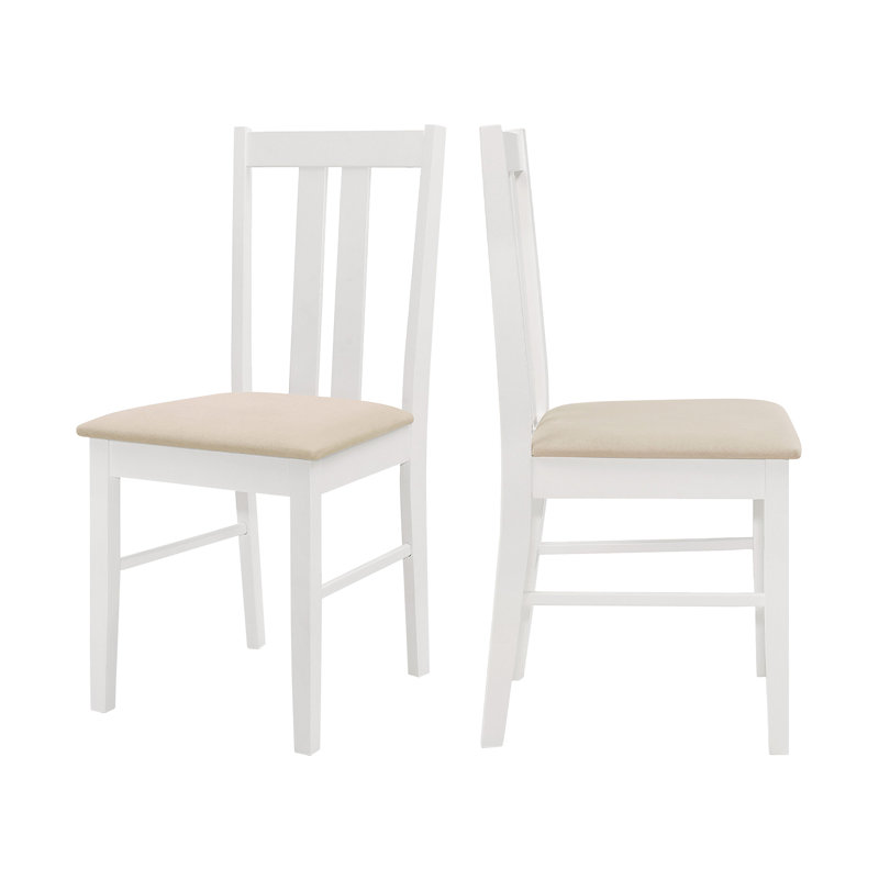 Ahwahnee 43cm H Fabric Upholstered Slat Back Side Chair, White