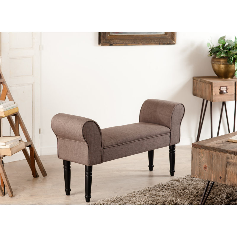 Polyester Blend Upholstered Storage Bench