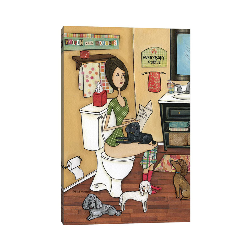 Poopin Poodles by Jamie Morath - Wrapped Canvas Gallery-Wrapped Canvas Giclée, 66.04 cm H x 45.72 cm W x 1.91 cm D