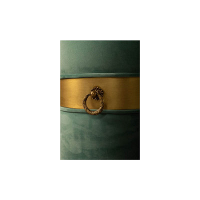 Alffi Velvet Round Solid Colour Pouffe Ottoman