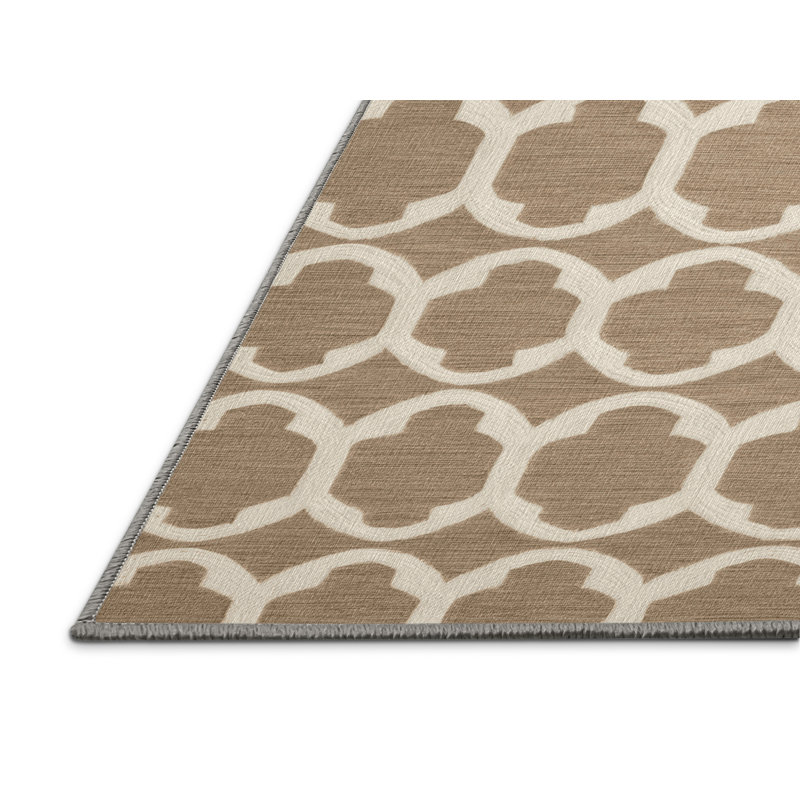 Machine Washable Trellis Gray Area Rug