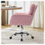 Chaise de bureau en similicuir rose à hauteur réglable - Design ergonomique pour bureau à domicile, chambre à coucher et coiffeuse