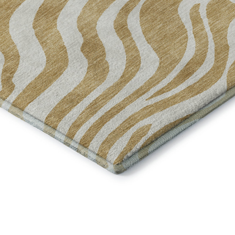 Tapis à imprimé animal de qualité supérieure lavable à la machine Kian AMF1042, Rectangle 5 pi x 7 pi 6 po