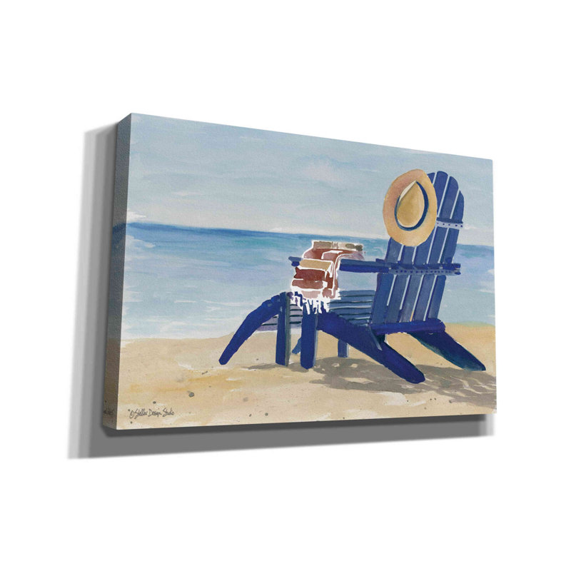 «Beach Chairs 2» par Stellar Design Studio, art mural sur toile, H 40 po x l 60 po x 1,5 po