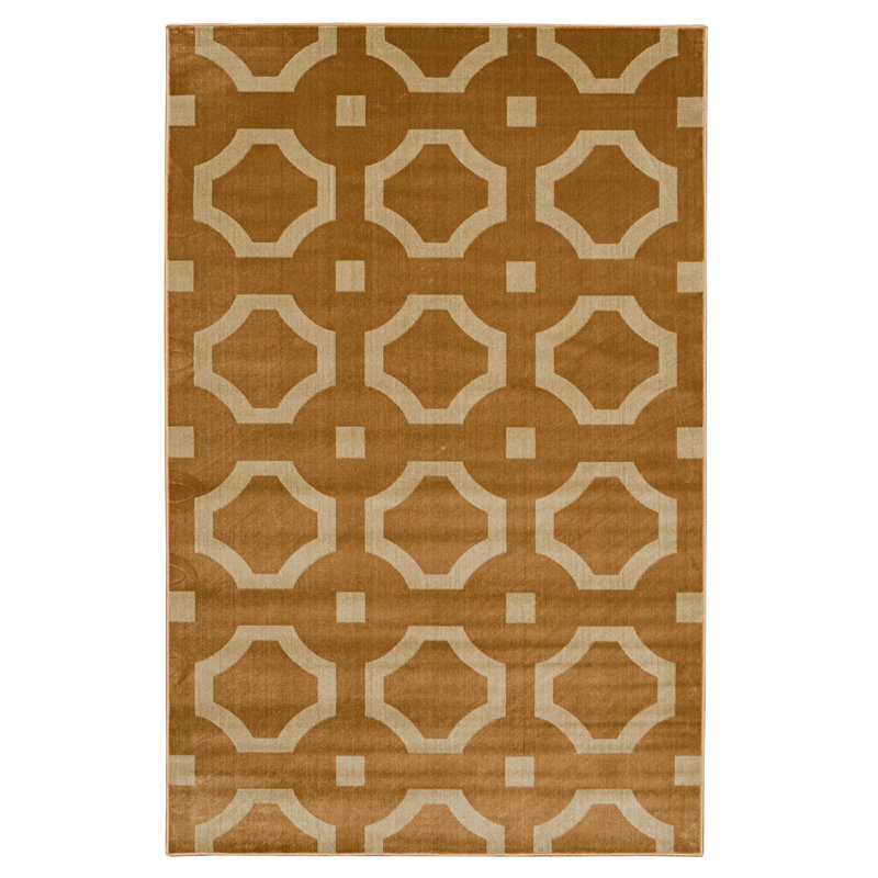 Tapis beige à motif géométrique Vardin, Rectangle 8 pi x 10 pi