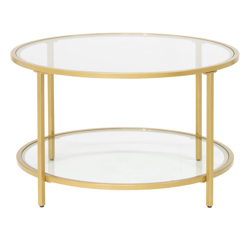 Lisabelle Glass Top Coffee Table, Gold