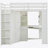 Twin Size Loft Bed With Integrated Large Wardrobe And Desk, All-In-One Space-Saving High Bed With Pull-Out Keyboard Tray, Charging Station And Dual Metal Spotlights-Beige White-1133359642