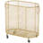 Metal Oval Mesh Wire Rolling Laundry Storage Basket With Ring Handles-457290137