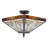 Retro Ceiling Light Fixture Stained Glass Ceiling Lamp Indoor E26 Ceiling Mount Light for Bedroom Dining Room Cafe Bar Study Room