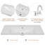 Plan de toilette simple de 91 cm (36 po) avec lavabo blanc, 3 trous pour robinetterie, céramique, blanc