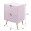 Table de chevet 2 tiroirs rose ultrabrillant-1338046026