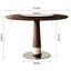 Table de salle à manger ronde de 47 pouces avec 23 pieds en verre trempé paresseux en acier inoxydable avec texture naturelle et attrait moderne